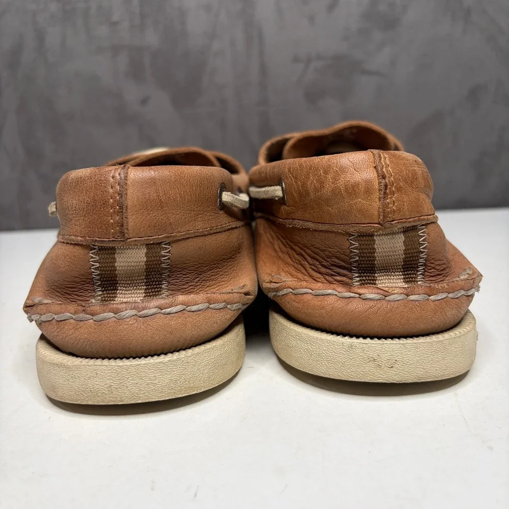 Sperry Top-Sider Boat Shoes Mens 13 Tan Leather STS17359 Classic Nautical Casual